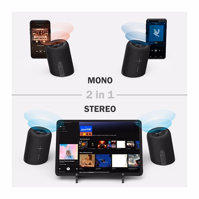 Hangszóró HAMA Twin 2.0 Bluetooth 20W vízálló fekete