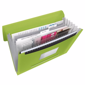 Harmonika mappa ESSELTE Vivida PP A/4  6 rekeszes zöld