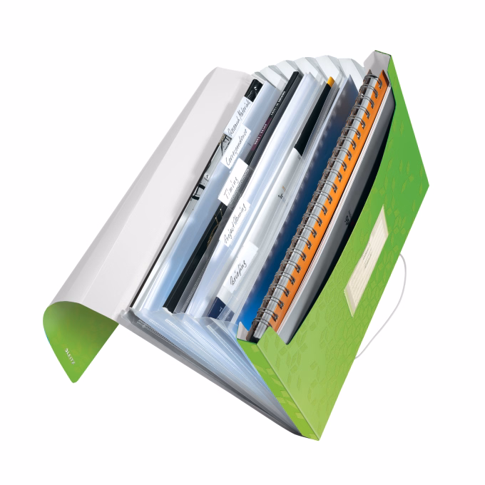 Harmónika mappa LEITZ Wow A/4 6 műanyag rekeszes zöld Harmónika mappa LEITZ Wow A/4 6 műanyag rekeszes zöld