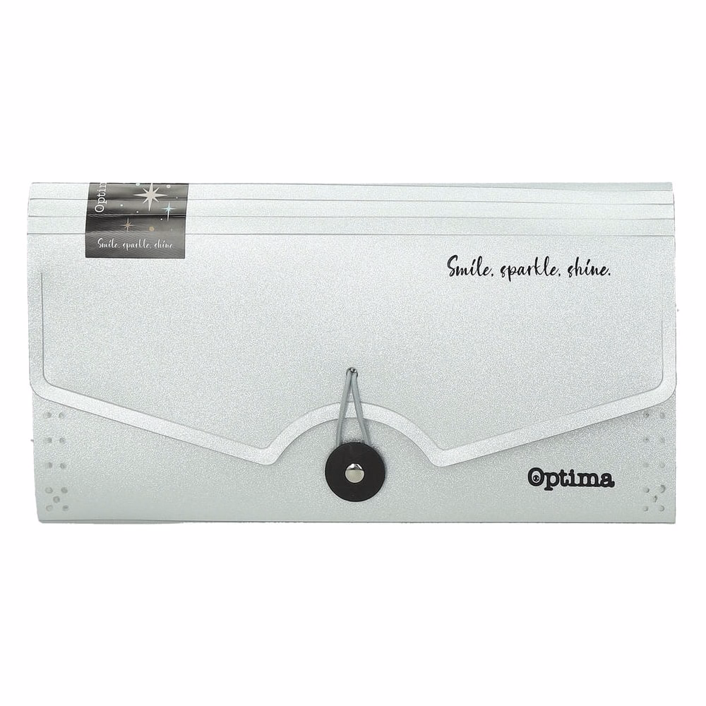 Harmónika mappa OPTIMA Glitter B/6 PP 6 részes gumis vegyes színek