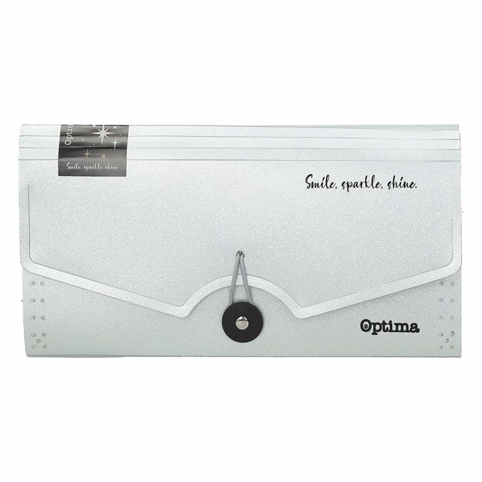 Harmónika mappa OPTIMA Glitter B/6 PP 6 részes gumis vegyes színek