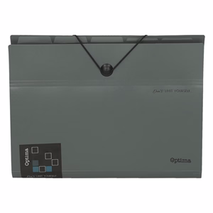 Harmónika mappa OPTIMA Office A/4 PP 6 részes gumis sötétszürke