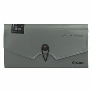 Harmónika mappa OPTIMA Office B/6 PP 6 részes gumis sötétszürke