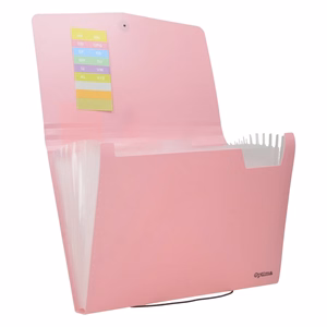 Harmónika mappa OPTIMA Pastel A/4 PP 12 részes gumis vegyes színek