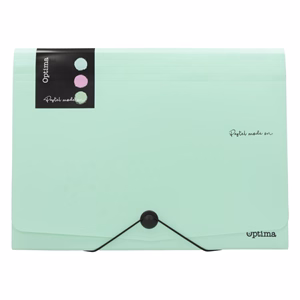 Harmónika mappa OPTIMA Pastel A/4 PP 12 részes gumis vegyes színek