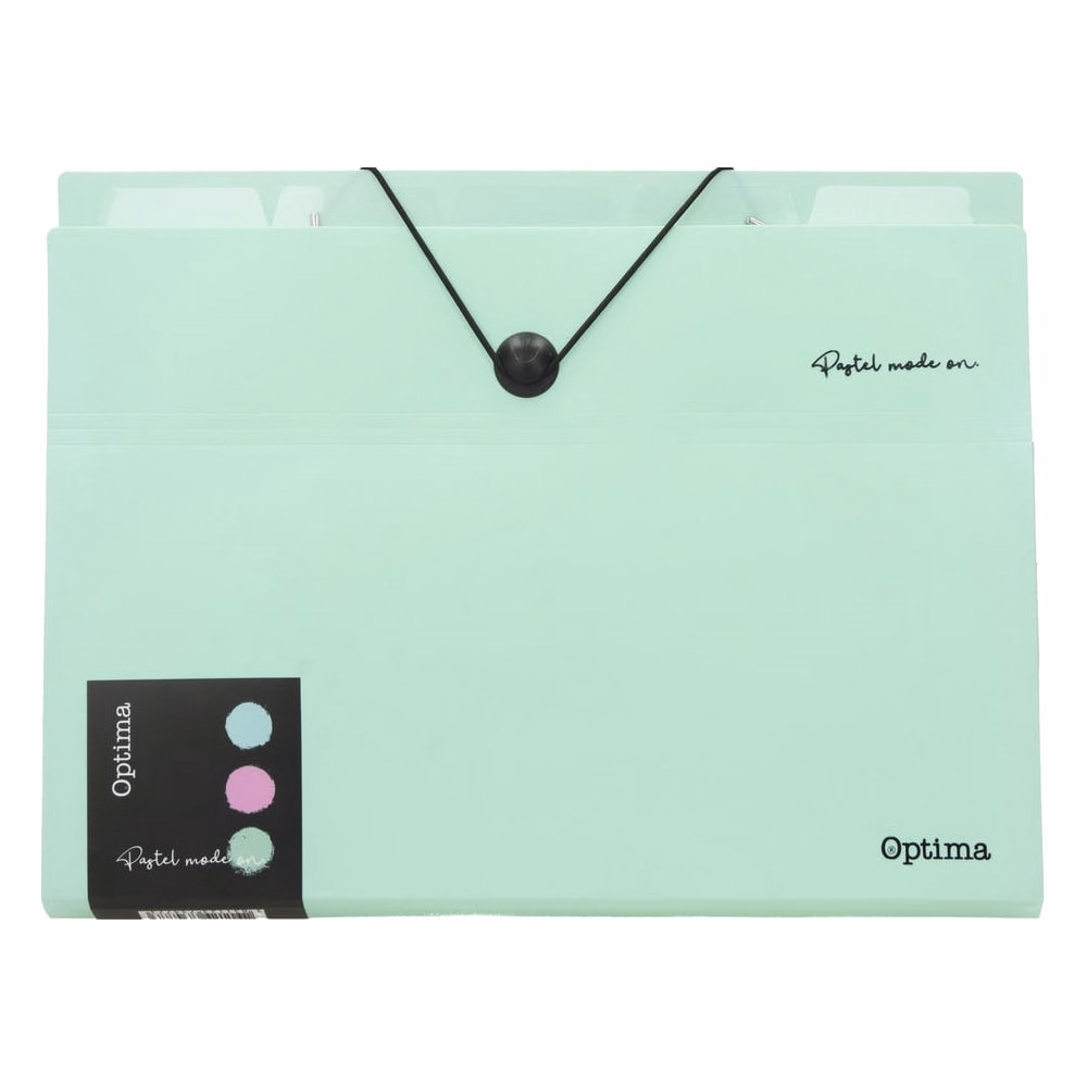 Harmónika mappa OPTIMA Pastel A/4 PP 6 részes gumis vegyes színek