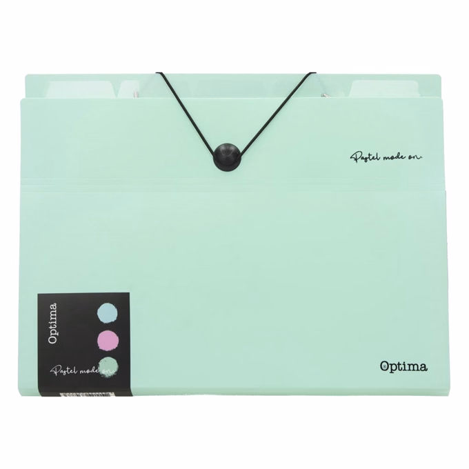 Harmónika mappa OPTIMA Pastel A/4 PP 6 részes gumis vegyes színek
