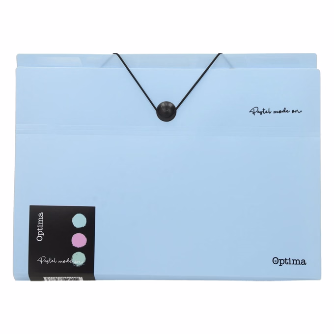 Harmónika mappa OPTIMA Pastel A/4 PP 6 részes gumis vegyes színek