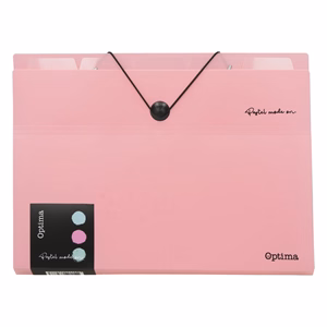 Harmónika mappa OPTIMA Pastel A/4 PP 6 részes gumis vegyes színek