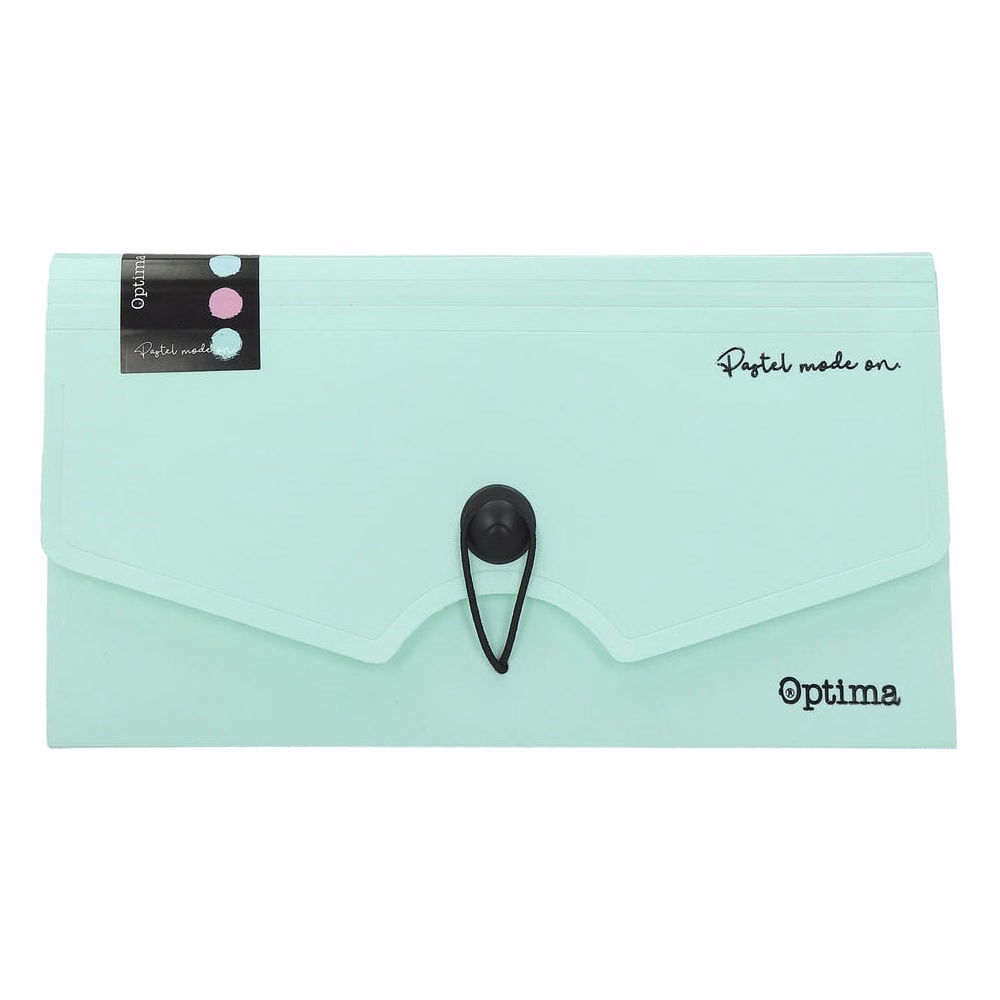 Harmónika mappa OPTIMA Pastel B/6 PP 6 részes gumis vegyes színek