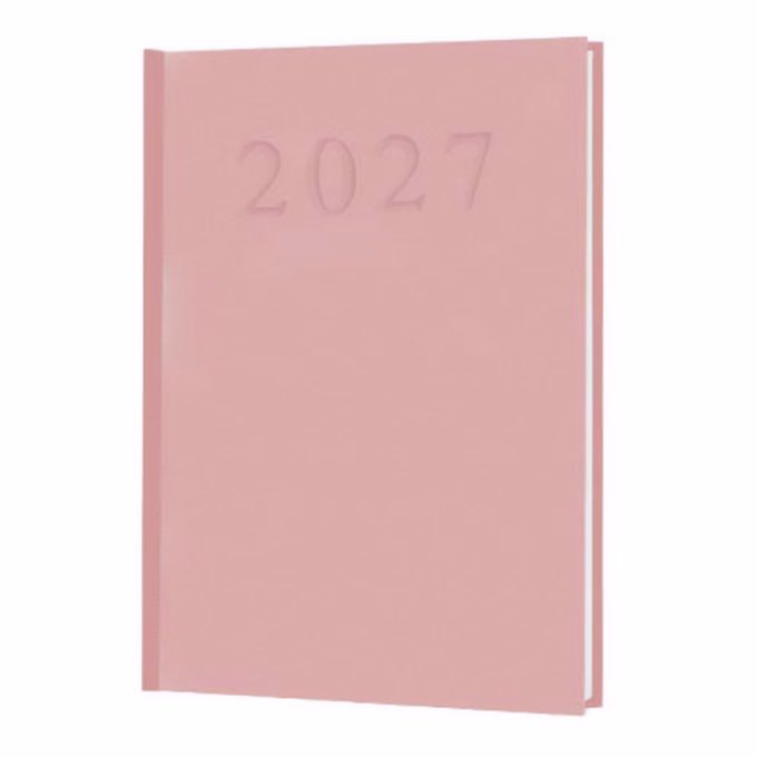 Határidőnapló A/5 napi rózsaszín műbőr 2027