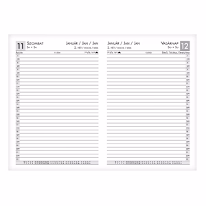 Határidőnapló ALISCA A/5 napi fehér lapos prémium bright 2026.