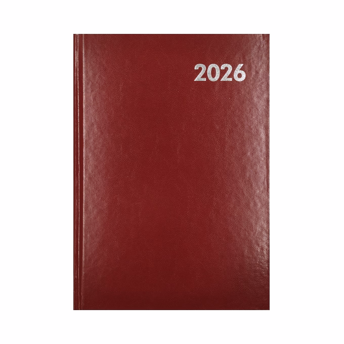 Határidőnapló ALISCA B/5 napi fehér lapos bordó 2026.