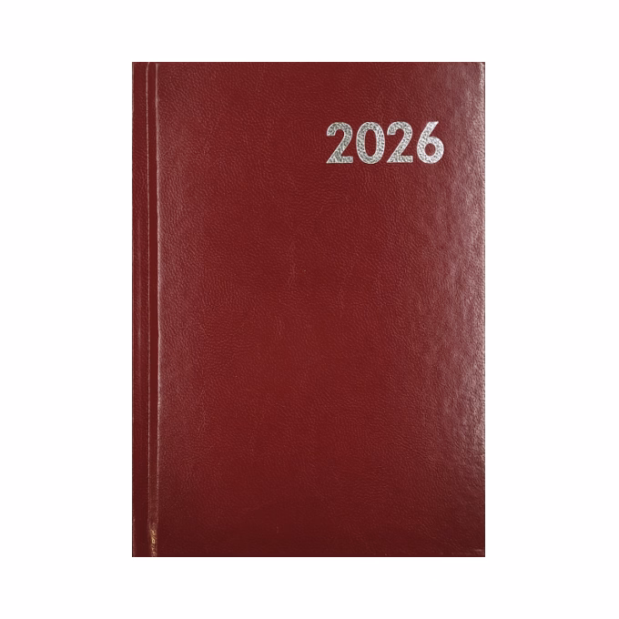 Határidőnapló ALISCA B/6 napi fehér lapos bordó 2026.