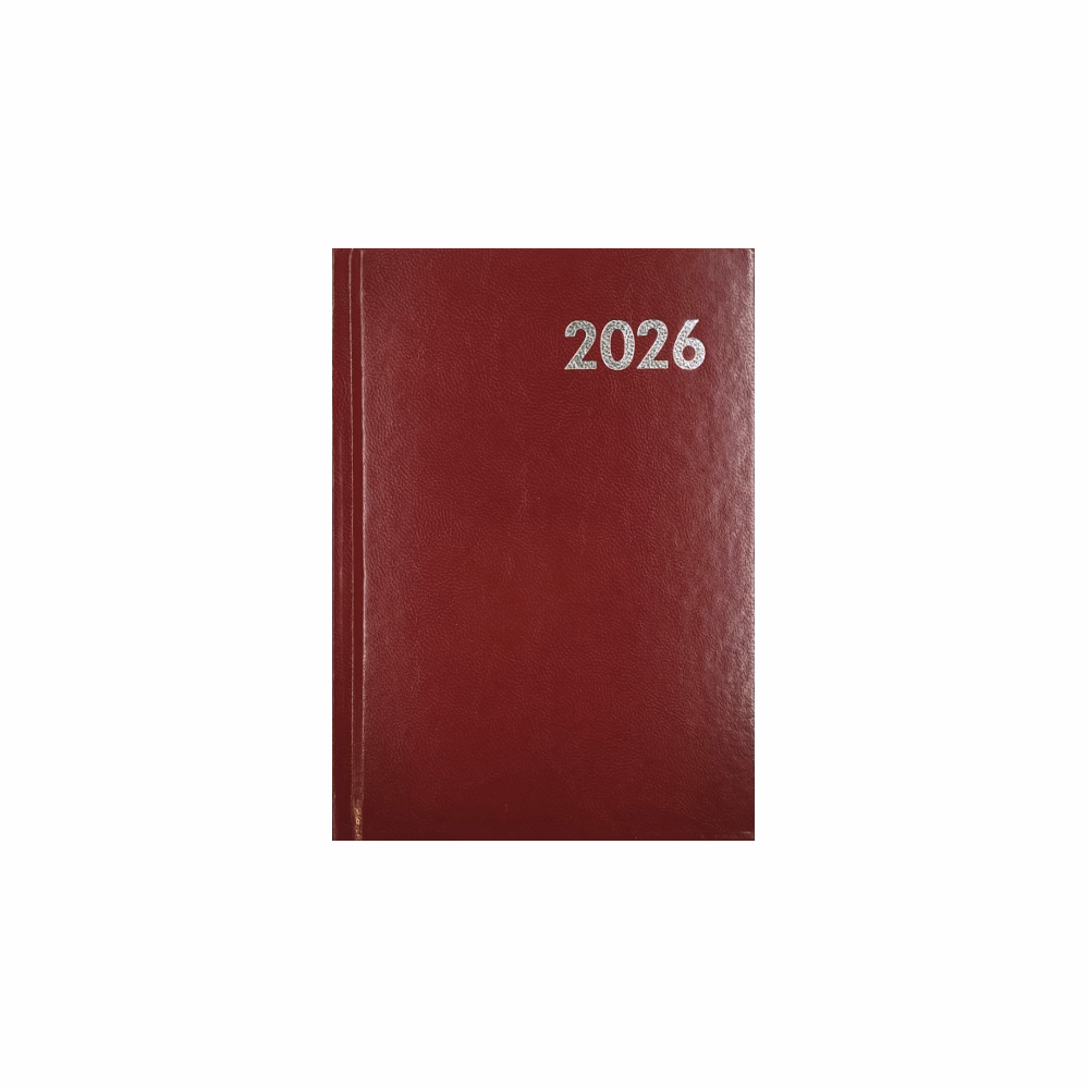 Határidőnapló ALISCA B/6 napi fehér lapos bordó 2026.