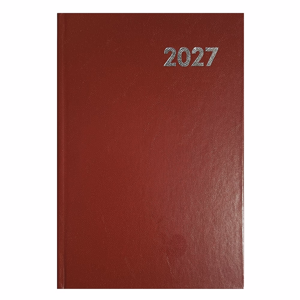 Határidőnapló ALISCA B/5 napi fehér lapos bordó 2027