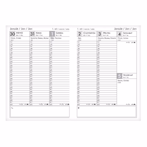 Határidőnapló ALISCA Rebel varrott A/4 heti fehér lapos kék 2026.