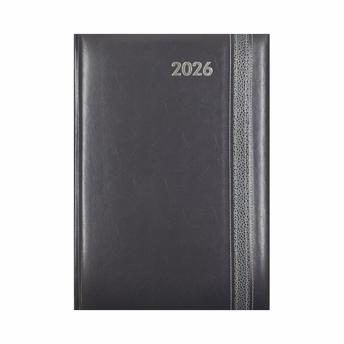 Határidőnapló ALISCA Rebel varrott A/4 heti fehér lapos szürke 2026.