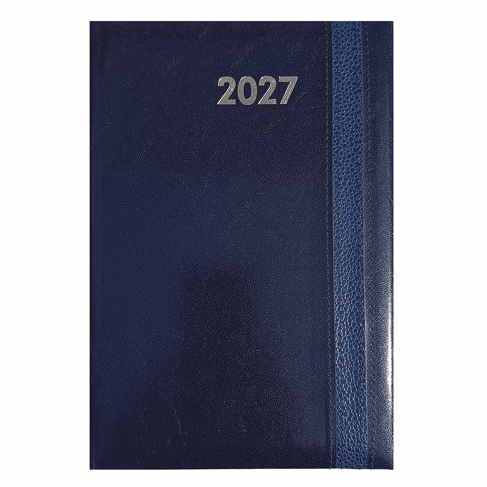 Határidőnapló ALISCA Rebel varrott A/5 napi fehér lapos kék 2027