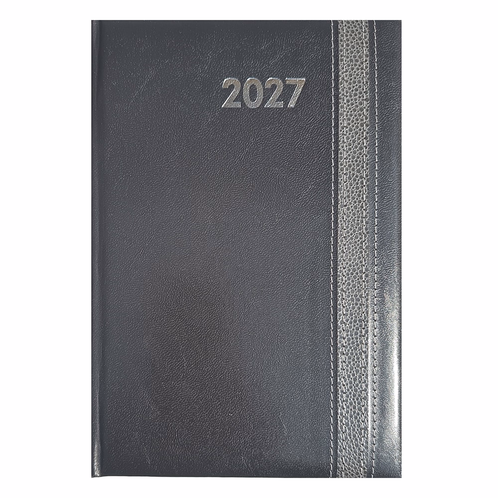Határidőnapló ALISCA Rebel varrott A/5 napi fehér lapos szürke 2027