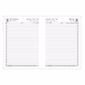 Határidőnapló ALISCA Rebel varrott B/6 napi fehér lapos szürke 2026. Határidőnapló ALISCA Rebel varrott B/6 napi fehér lapos szürke 2026.