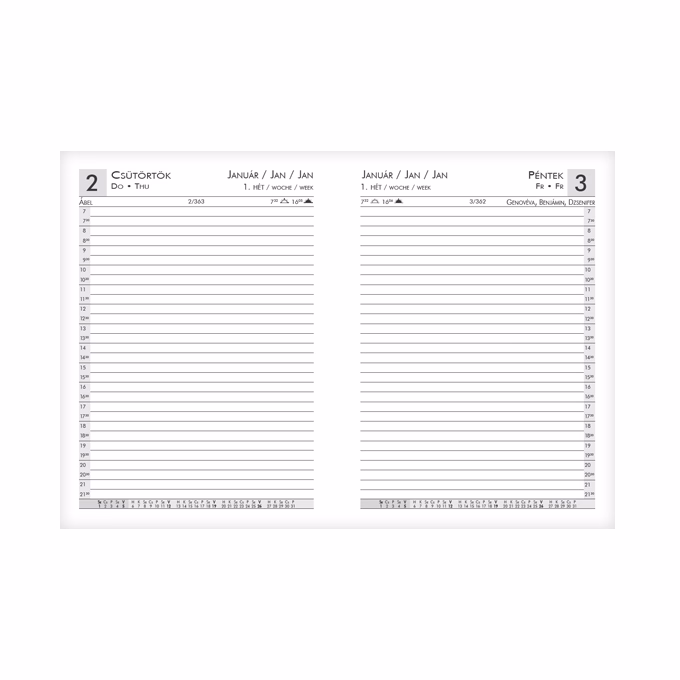 Határidőnapló ALISCA Rebel varrott B/6 napi fehér lapos szürke 2026. Határidőnapló ALISCA Rebel varrott B/6 napi fehér lapos szürke 2026.