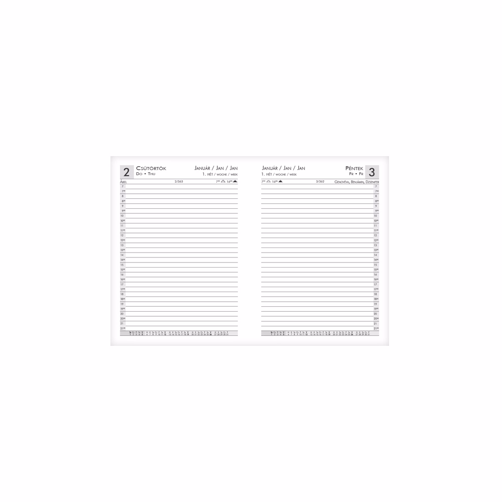 Határidőnapló ALISCA Rebel varrott B/6 napi fehér lapos szürke 2026. Határidőnapló ALISCA Rebel varrott B/6 napi fehér lapos szürke 2026.