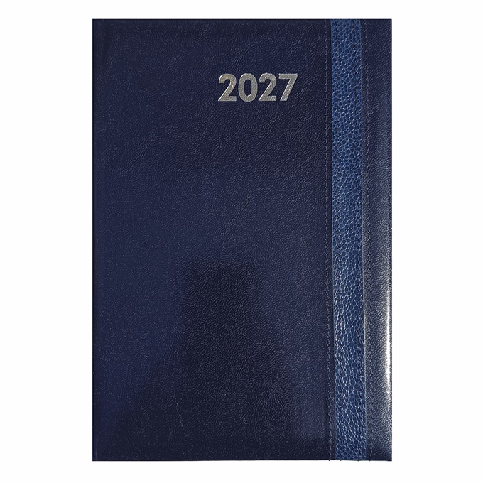 Határidőnapló ALISCA Rebel varrott B/5 napi fehér lapos kék 2027
