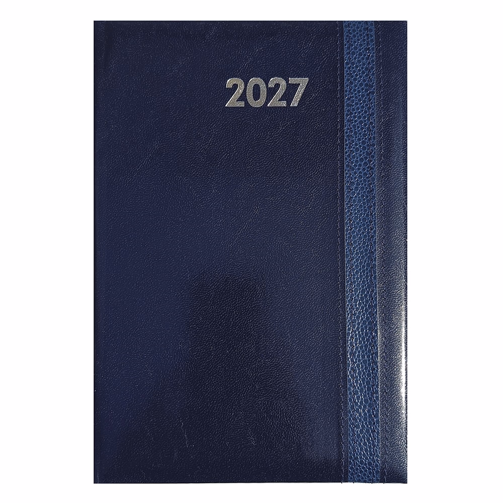 Határidőnapló ALISCA Rebel varrott B/6 napi fehér lapos kék 2027