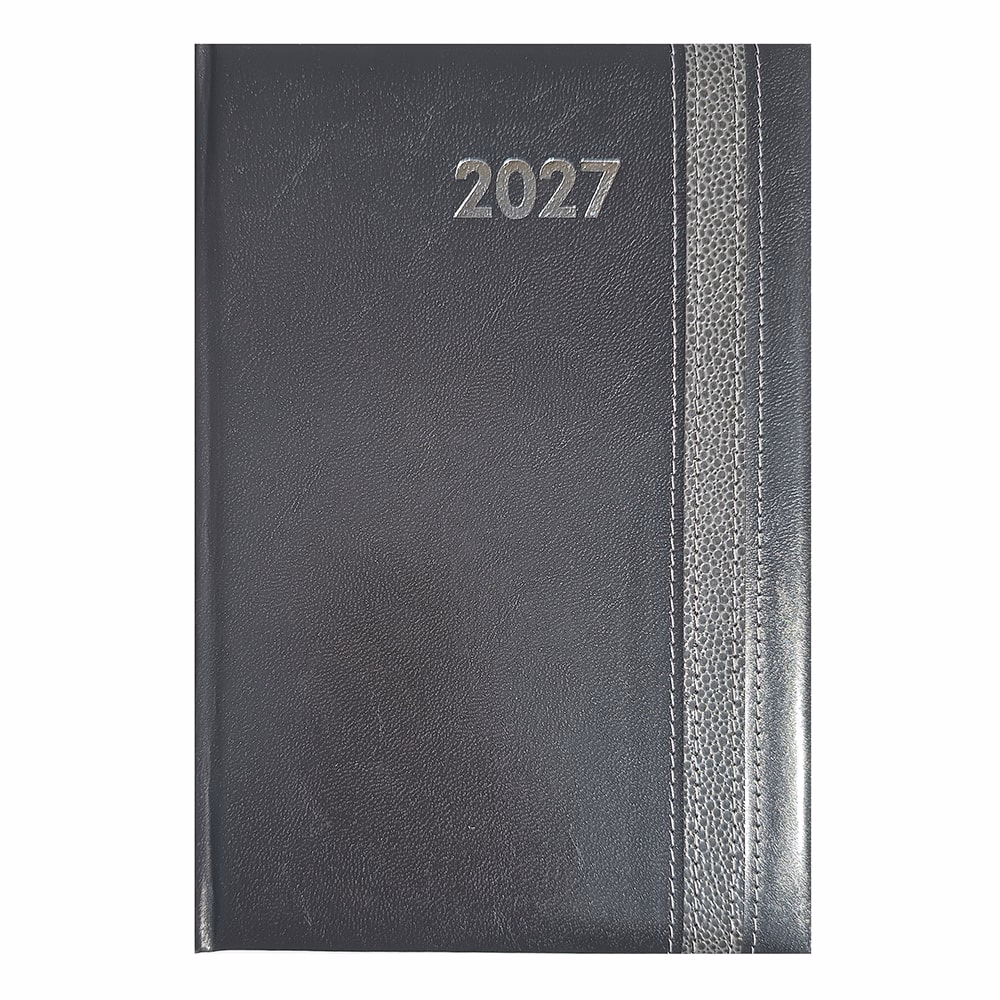 Határidőnapló ALISCA Rebel varrott B/6 napi fehér lapos szürke 2027