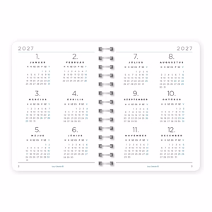 Határidőnapló LIZZYCALENDAR B/6 heti spirálozott gumis Carefree 2027