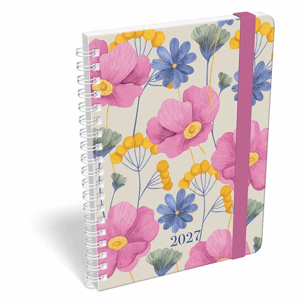 Határidőnapló LIZZYCALENDAR B/6 heti spirálozott gumis Gleeful 2027