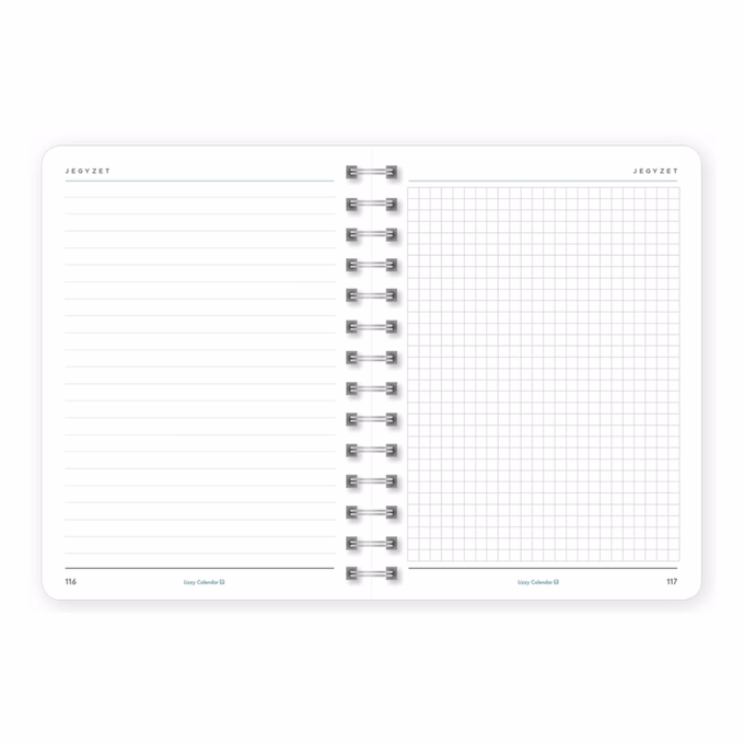 Határidőnapló LIZZYCALENDAR B/6 heti spirálozott gumis Grinning 2027