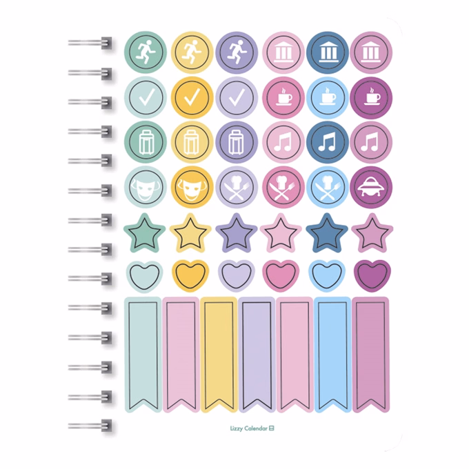 Határidőnapló LIZZYCALENDAR B/6 heti spirálozott gumis Grinning 2027