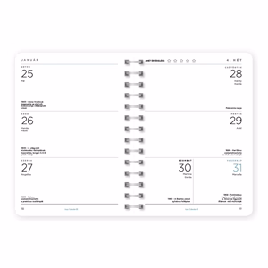 Határidőnapló LIZZYCALENDAR B/6 heti spirálozott gumis Jocular 2027