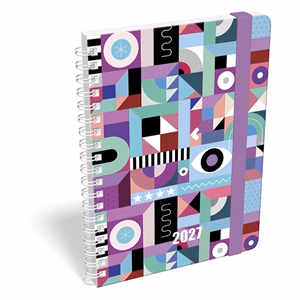 Határidőnapló LIZZYCALENDAR B/6 heti spirálozott gumis Merry 2027