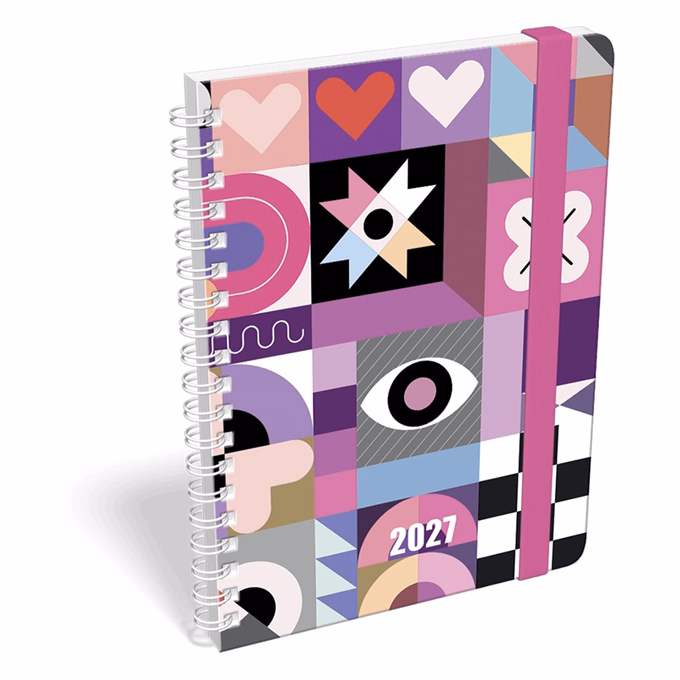 Határidőnapló LIZZYCALENDAR B/6 heti spirálozott gumis Smiling 2027