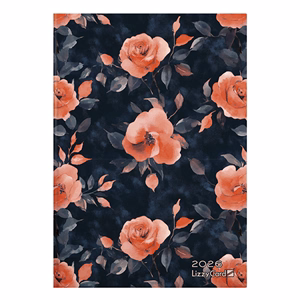 Határidőnapló LIZZY CARD B/6 heti keménytáblás Night roses 2026.