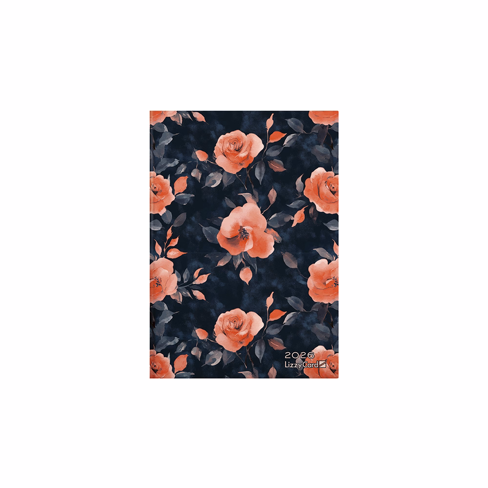 Határidőnapló LIZZY CARD B/6 heti keménytáblás Night roses 2026.