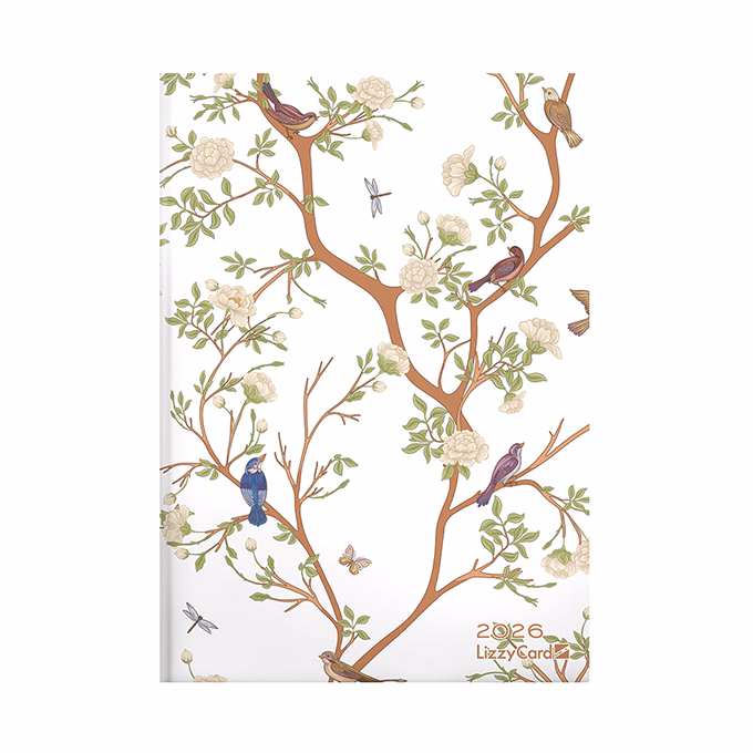 Határidőnapló LIZZY CARD B/6 napi keménytáblás Birds tree 2026.