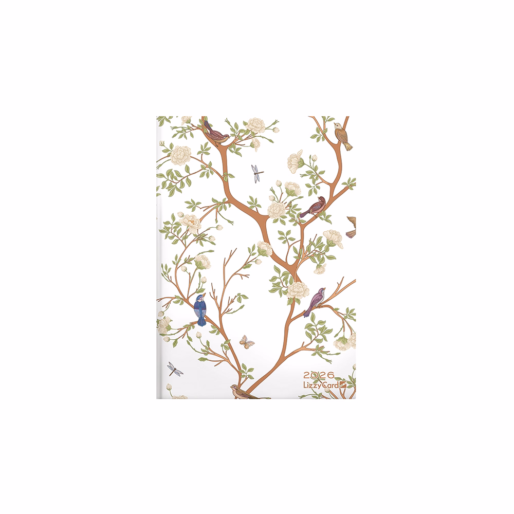 Határidőnapló LIZZY CARD B/6 napi keménytáblás Birds tree 2026.