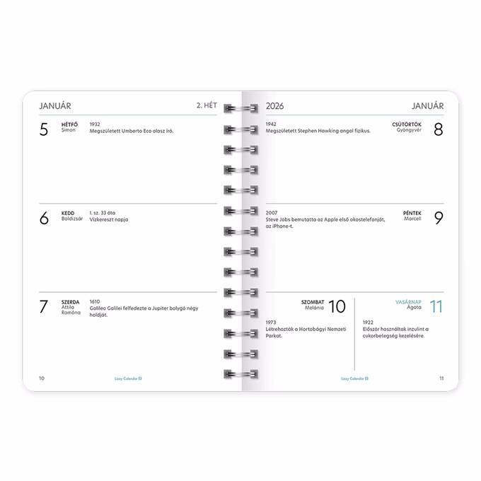 Határidőnapló LIZZY CARD B/6 heti spirálozott gumis Lollipop happy color 2026.