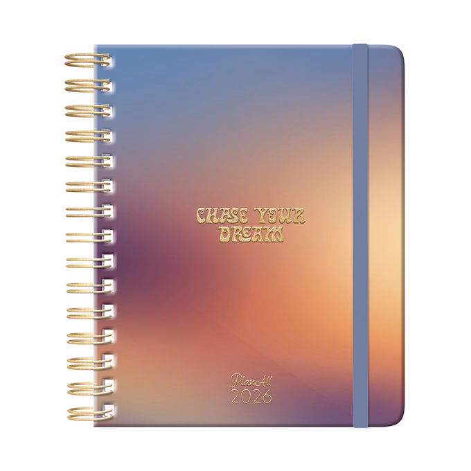 Határidőnapló PLANALL Classic B/5 heti spirálos keményfedelű gumis Chase 2026.