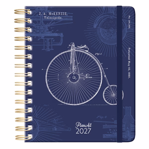 Határidőnapló PLANALL Classic B/5 heti spirálos keményfedelű gumis Blueprint 2027