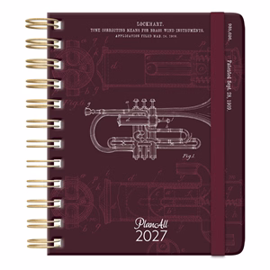 Határidőnapló PLANALL Midi B/6 heti spirálos keményfedelű gumis Dieline 2027
