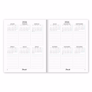 Határidőnapló PLANALL Mini A/6 heti keményfedelű aranyozott Turkoise 2026.