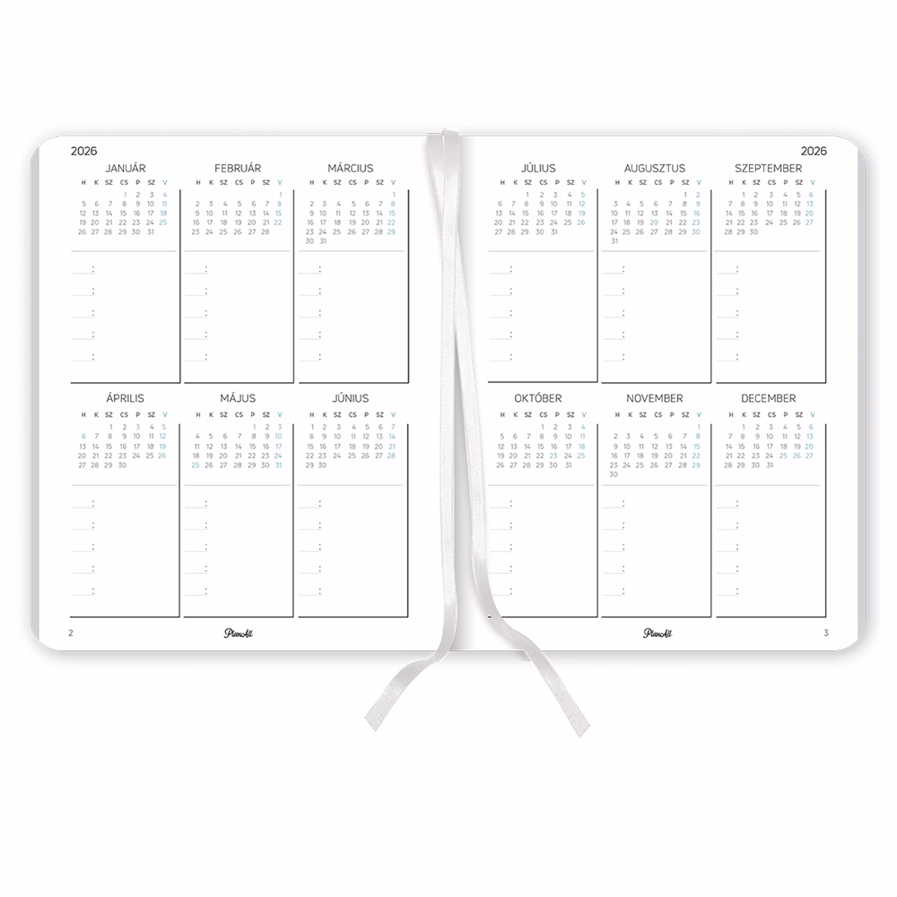 Határidőnapló PLANALL New Classic B/5 heti keményfedelű gumis Blue 2026.