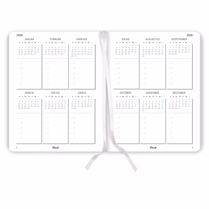 Határidőnapló PLANALL New Classic B/5 heti keményfedelű gumis Blue 2026.