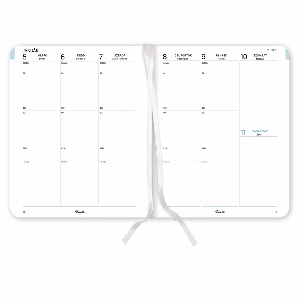 Határidőnapló PLANALL New Classic B/5 heti keményfedelű gumis Blue 2026.