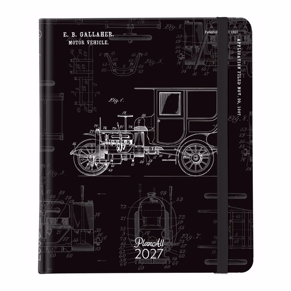 Határidőnapló PLANALL New Classic B/5 heti spirálos keményfedelű gumis Cut 2027